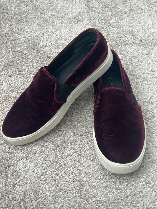 Vince Shoes - Vince Blair Velvet Slip On Sneakers Burgundy Oxblood Loafer Shoes Womens 7M